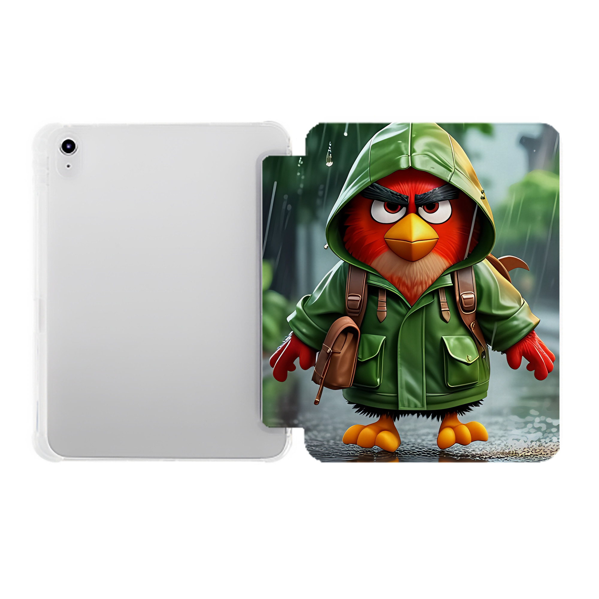 （画像用） Angry Birds アングリーバード IPad ケース ペン収納付き 三つ折りスタンド PUレザー×シリコン 対応機種9.5/10.5/10.9インチ